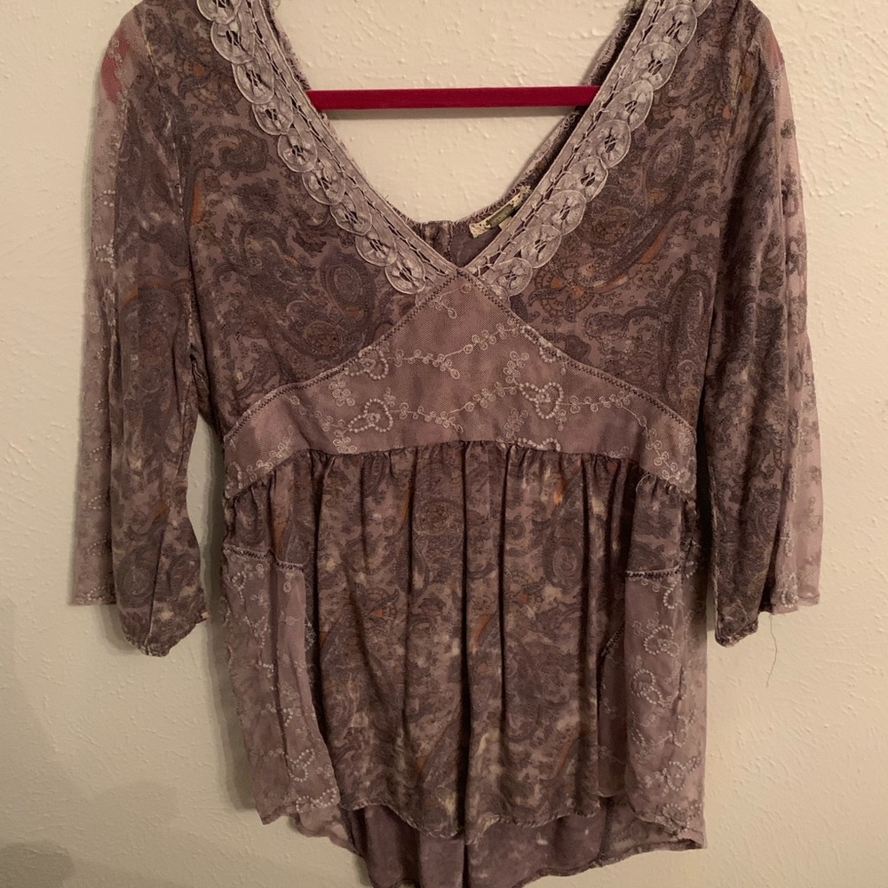 bohemian purple blouse